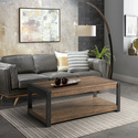 Picket House Furnishings Modern Walnut Coffee Table with Storage Shelf Thumbnail - 1
