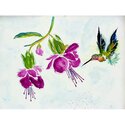 Purple Hummingbird Outdoor Wall Hanging 24x30 Thumbnail - 1