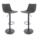 LeisureMod Tilbury Modern Adjustable Bar Stool With Footrest & 360-Degree Swivel Set of 2 Thumbnail - 1