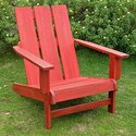 Weather-Resistant Acacia Wood Adirondack Chair Large Square Back Design Thumbnail - 1
