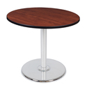 Regency Via 42" Round Platter Base Table- Cherry/Chrome Thumbnail - 1