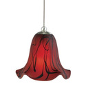 Cal Lighting Glass & Metal Pendant LightsModern Farmhouse Lighting Red Drizzle, Lifestyle, Brushed Steel, Glass, Round, 35W Thumbnail - 1