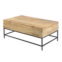 Lift Top Mango Wood Rectangular Coffee Table Thumbnail - 1