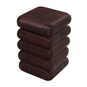 The Urban Port Zyra 18" Side End Table | Sculptural Stacked Design | Dark Cherry Brown Acacia Wood Thumbnail - 1