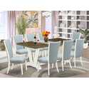 9-Piece Dining Set - Table & 8 Chairs - East West Furniture Thumbnail - 1