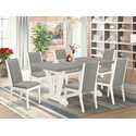 Modern 7-Piece Dining Set - Table & 6 Linen Chairs Thumbnail - 1
