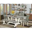 Modern 6-Piece Dining Set - Table, Bench & 4 Chairs Thumbnail - 1