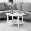 Convenience Concepts Charleston Round Coffee Table with Shelf Thumbnail - 1