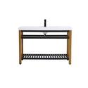Elegant Decor 48 inch Single Bathroom Metal Vanity in Golden Black Thumbnail - 1