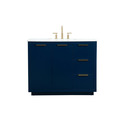 Elegant Decor 42 inch single bathroom vanity in blue Thumbnail - 1