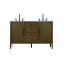 Elegant Kitchen and Bath 54 inch Double Bathroom Vanity in Hazel Oak Thumbnail - 1