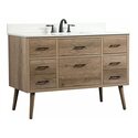 Elegant Decor 48 inch single bathroom vanity in natural oak with backsplash Thumbnail - 1