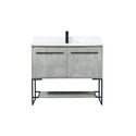 Elegant Decor 40 inch single bathroom vanity in concrete grey with backsplash Thumbnail - 1
