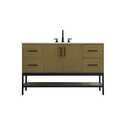 Elegant Kitchen and Bath 54 inch Single Bathroom Vanity in Chestnut Brown Thumbnail - 1