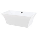 Aqua Eden 67-Inch Freestanding Square Acrylic Tub with Drain, White Thumbnail - 1