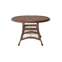 44 Inch Round Outdoor Wicker Dining Table - Honey Finish - Jeco Thumbnail - 1