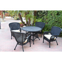 All-Weather Resin Wicker 5pc Dining Set with Steel Frame Thumbnail - 1
