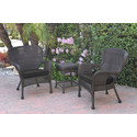 Wicker Resin Outdoor Chair and End Table Set with Steel Frame, Stackable, Low Maintenance Thumbnail - 1
