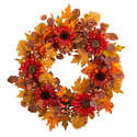 Nearly Natural 30in. Fall Acorn, Sunflower, Berries and Autumn Foliage Artificial Wreath Thumbnail - 1