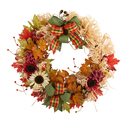 Nearly Natural 30in. Harvest Autumn Sunflower, Maple Leaves and Berries Artificial Fall Wreath with Decorative Bows Thumbnail - 1