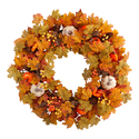 Nearly Natural 30in. Autumn Pumpkin and Maple Leaf Artificial Fall Wreath Thumbnail - 1