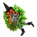 Nearly Natural 26in. Halloween Witch Broom and Hat Mesh Wreath Thumbnail - 1
