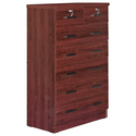 Better Home Products Cindy 7 Drawer Chest Wooden Dresser with Lock in Mahogany Thumbnail - 1