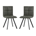 LeisureMod Wesley Modern Leather Dining Chair With Metal Legs Set of 2 Thumbnail - 1