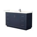 Dark Blue Bathroom Vanities Single Sink Quartz Countertop 60 Brushed Nickel Thumbnail - 1