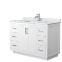 White Bathroom Vanities 48 Carrara Marble Countertop Undermount Sink Thumbnail - 1