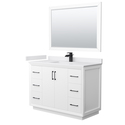 48 Inch Single Bathroom Vanity White Marble Sink Mirror Thumbnail - 1