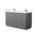 Gray Bathroom Vanity White Quartz Countertop Undermount Sink Thumbnail - 1