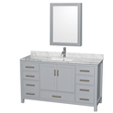 Sheffield 60 Gray Bathroom Vanity with White Marble & Undermount Sink Thumbnail - 1