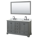 Dark Gray Double Vanity Carrara Marble Countertop Square Sinks Thumbnail - 1