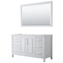 Wyndham Collection Daria 60 Inch Single Bathroom Vanity in White, No Countertop, No Sink, and 58 Inch Mirror Thumbnail - 1