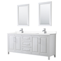 80 Inch Double Bathroom Vanity White Marble Countertop Thumbnail - 1