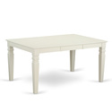 White Rectangular Dinette Set w/ 4 Wood Chairs Thumbnail - 1