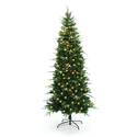 LuxenHome 7Ft Pre-Lit Green Slim Artificial Christmas Tree with 8 Light Functions Thumbnail - 1