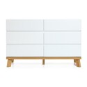 Luxen Home Modern White 6-Drawer Wood Dresser - Stylish Storage Thumbnail - 1