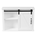 LuxenHome Farmhouse Bathroom Wall Cabinet - White MDF Storage Thumbnail - 1