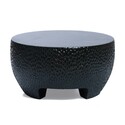 LuxenHome Mod Black Cement Round Outdoor Coffee Table Thumbnail - 1