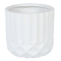 LuxenHome Modern White Round Planter - 14.7" Indoor Outdoor Decor Thumbnail - 1