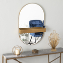 Decorative Wall Mirror with Storage and Gold Frame - SEI Thumbnail - 1