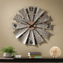 SEI Brevan Oversized Decorative Windmill Wall Clock - Galvanized Aluminum Thumbnail - 1