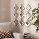 SEI Mirrored Wall Decor - Geometric Metal Mirror Sculpture Thumbnail - 1