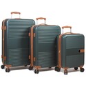 World Traveler Garland Hardside 3-Piece Luggage Set With USB Port - Green Thumbnail - 1