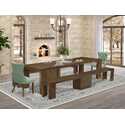 Antique Walnut 5-Piece Extendable Dining Set Thumbnail - 1
