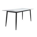 Modern Dining Table with Grey Sintered Stone Top & Sturdy Legs Thumbnail - 1